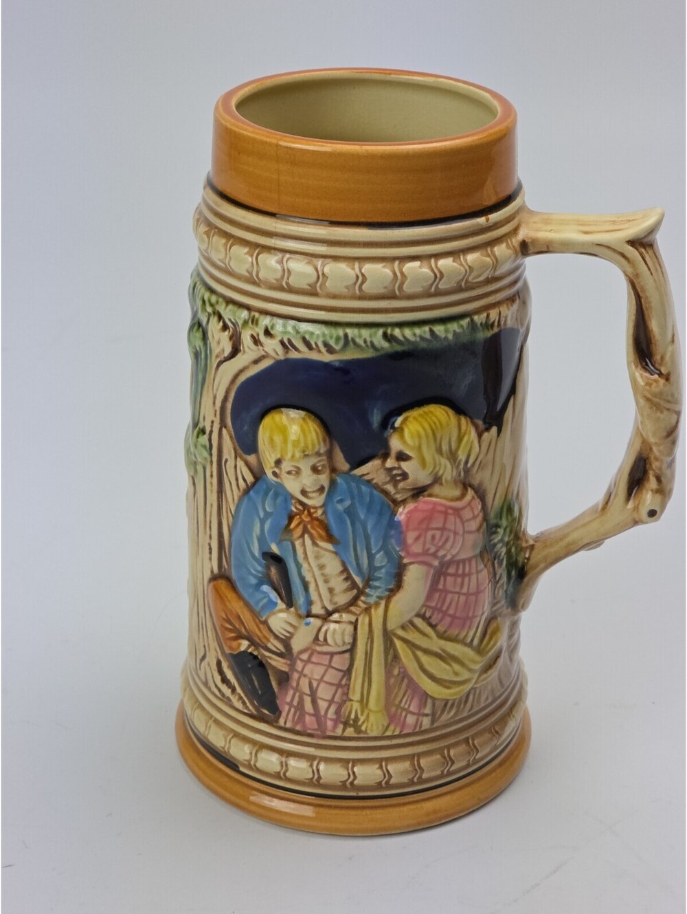 Ceramic 7" Stein mug German art Made in Japan Brew Cup Norcrest Vintage